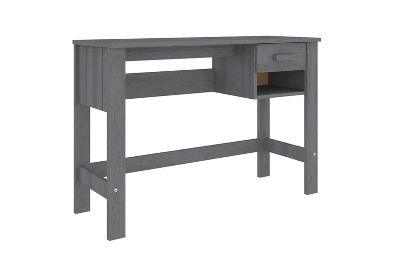 beBasic Skrivbord mörkgrå 110x40x75 cm massiv furu - Skrivbord - Bord