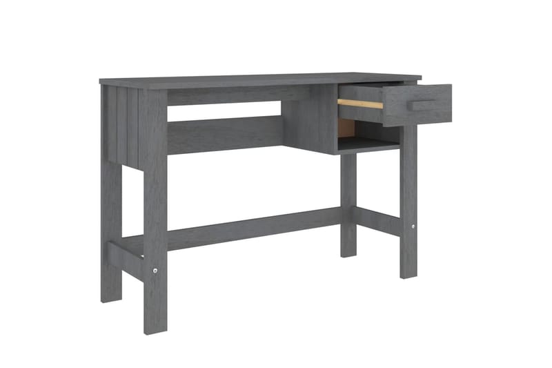 beBasic Skrivbord mörkgrå 110x40x75 cm massiv furu - Möbler - Hemmakontor - Skrivbord