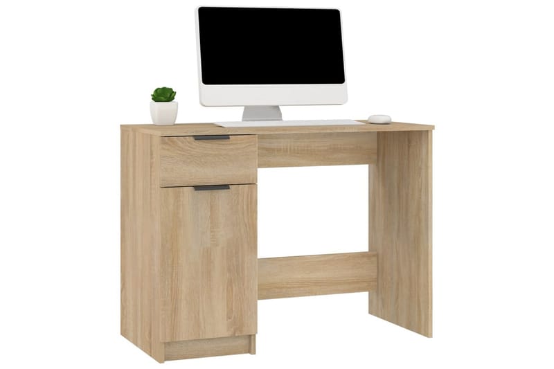 beBasic Skrivbord sonoma-ek 100x50x75 cm konstruerat trä - Möbler - Hemmakontor - Skrivbord