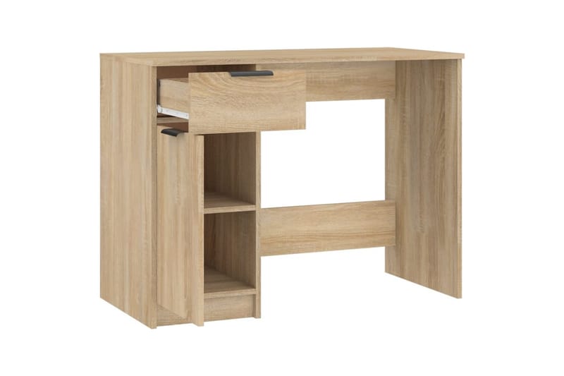 beBasic Skrivbord sonoma-ek 100x50x75 cm konstruerat trä - Möbler - Hemmakontor - Skrivbord
