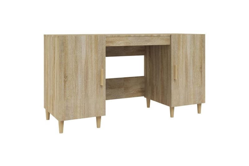 beBasic Skrivbord sonoma-ek 140x50x75 cm konstruerat trä - Möbler - Hemmakontor - Skrivbord