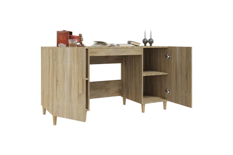 beBasic Skrivbord sonoma-ek 140x50x75 cm konstruerat trä - Möbler - Hemmakontor - Skrivbord