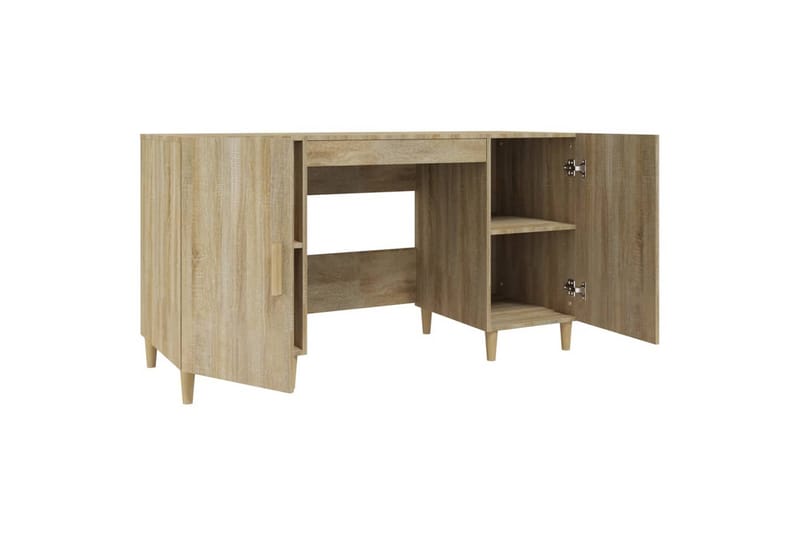 beBasic Skrivbord sonoma-ek 140x50x75 cm konstruerat trä - Möbler - Hemmakontor - Skrivbord