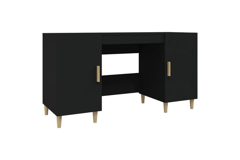 beBasic Skrivbord svart 140x50x75 cm konstruerat trä - Möbler - Hemmakontor - Skrivbord