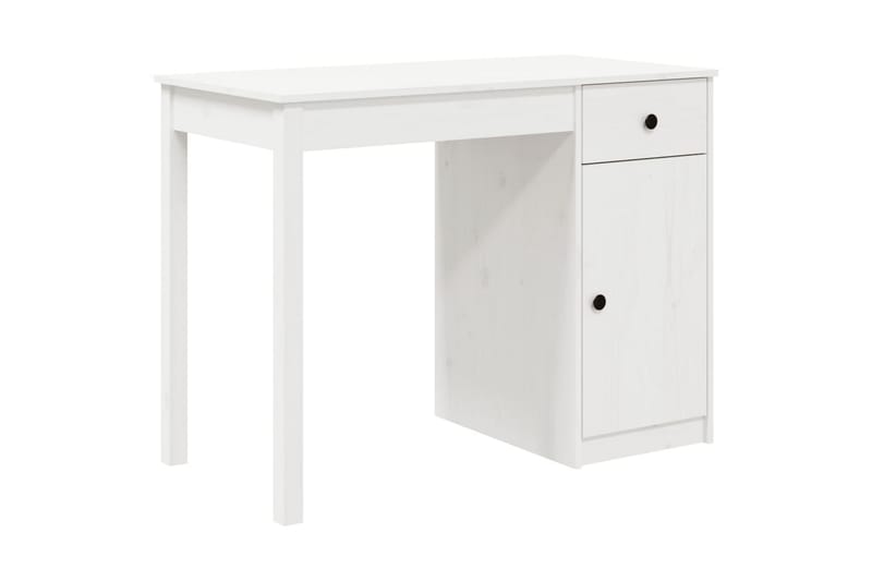 beBasic Skrivbord vit 100x50x75 cm massiv furu - Möbler - Hemmakontor - Skrivbord