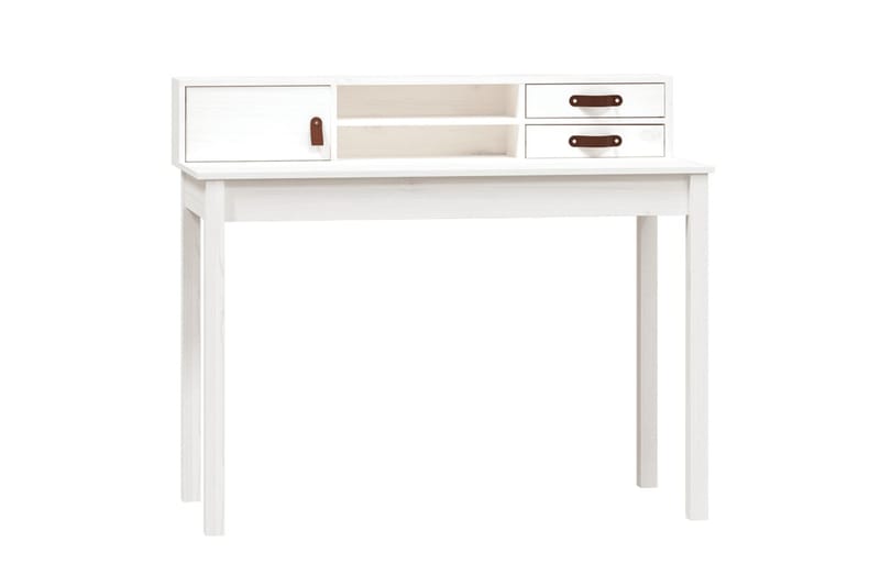 beBasic Skrivbord vit 110x50x93 cm massiv furu - Möbler - Hemmakontor - Skrivbord