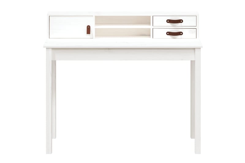 beBasic Skrivbord vit 110x50x93 cm massiv furu - Möbler - Hemmakontor - Skrivbord