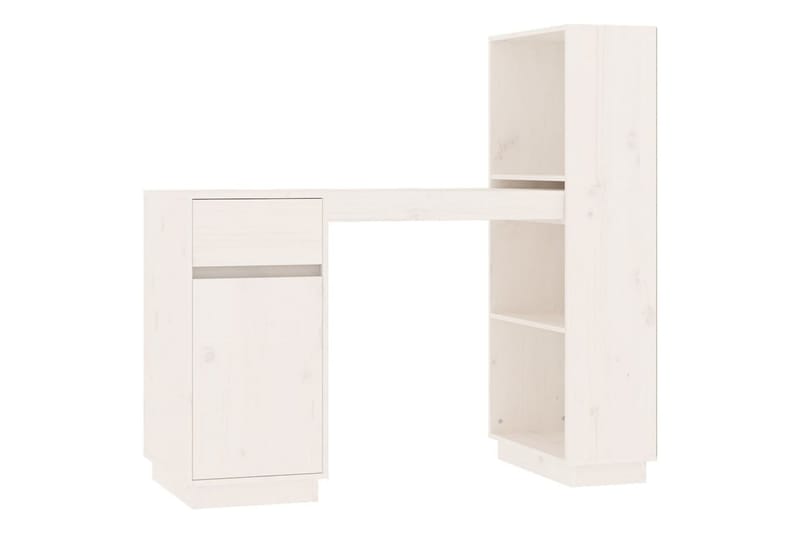 beBasic Skrivbord vit 110x53x117 cm massiv furu - Möbler - Hemmakontor - Skrivbord