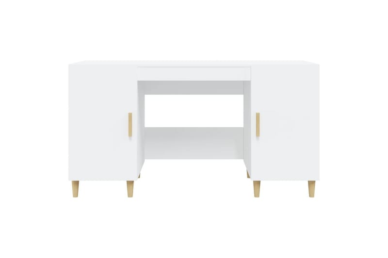 beBasic Skrivbord vit 140x50x75 cm konstruerat trä - Möbler - Hemmakontor - Skrivbord