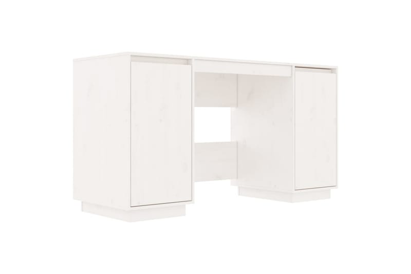 beBasic Skrivbord vit 140x50x75 cm massiv furu - Möbler - Hemmakontor - Skrivbord