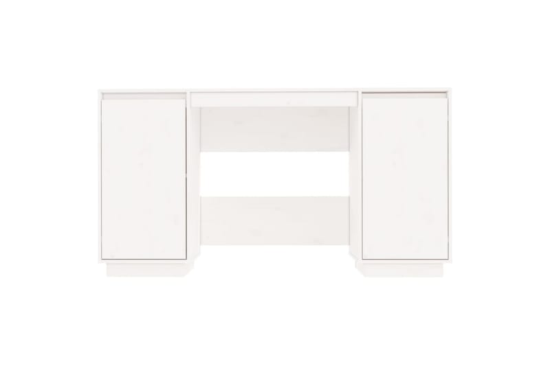 beBasic Skrivbord vit 140x50x75 cm massiv furu - Möbler - Hemmakontor - Skrivbord