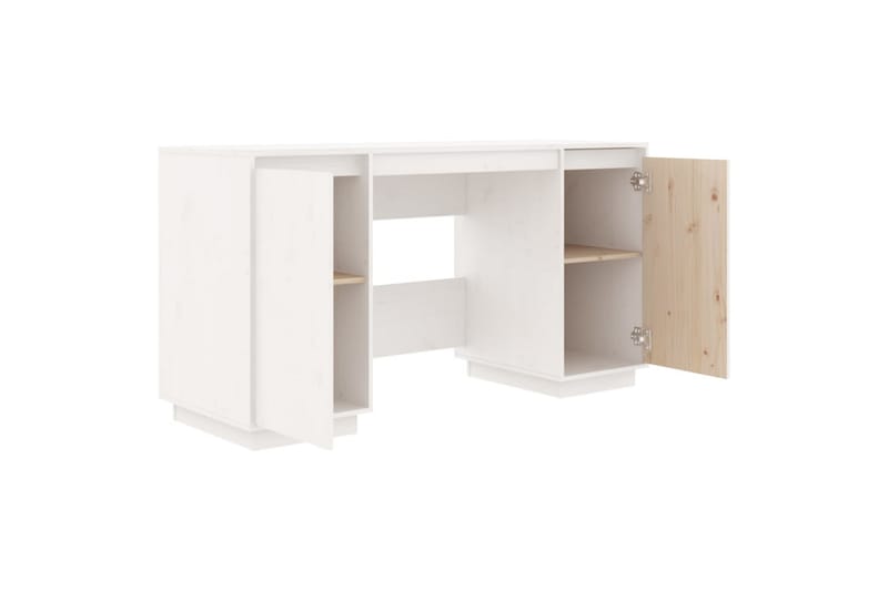 beBasic Skrivbord vit 140x50x75 cm massiv furu - Möbler - Hemmakontor - Skrivbord