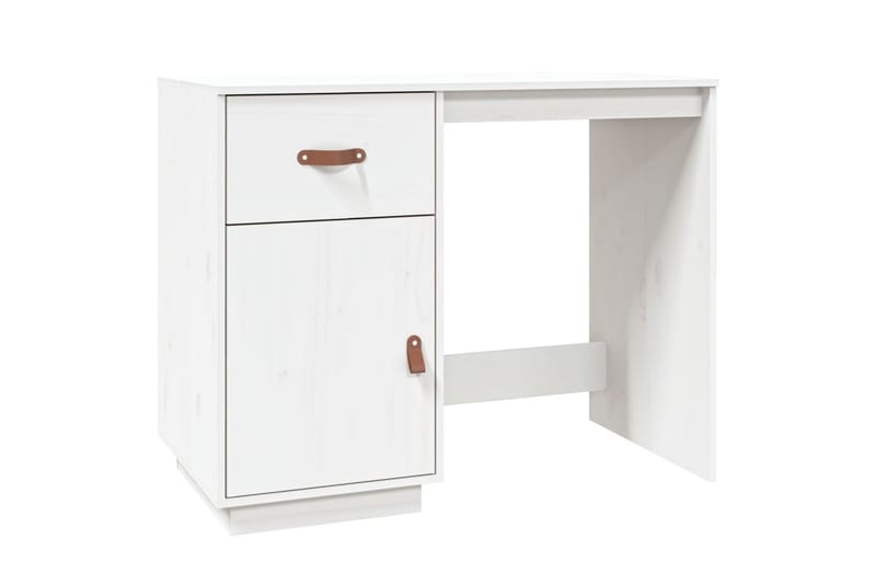 beBasic Skrivbord Vit 95x50x75 cm massiv furu - Möbler - Hemmakontor - Skrivbord