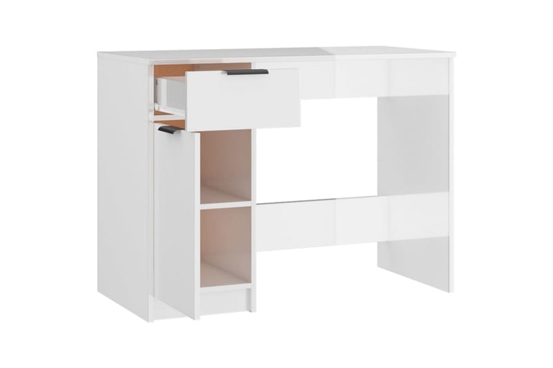beBasic Skrivbord vit högglans 100x50x75 cm konstruerat trä - Möbler - Hemmakontor - Skrivbord