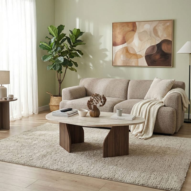 Berriaren Skrivbord 100x35x60 cm - Travertine Walnut - Möbler - Hemmakontor - Skrivbord