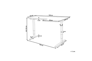 Bina Skrivbord 109x160 cm i Trä med Metallstativ - Svart|Vit - Möbler - Hemmakontor - Skrivbord