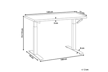Bina Skrivbord 72x120 cm - Grå/Svart - Möbler - Hemmakontor - Skrivbord