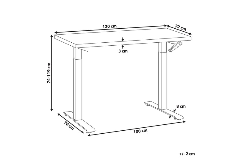 Bina Skrivbord 72x120 cm - Grå/Vit - Möbler - Hemmakontor - Skrivbord