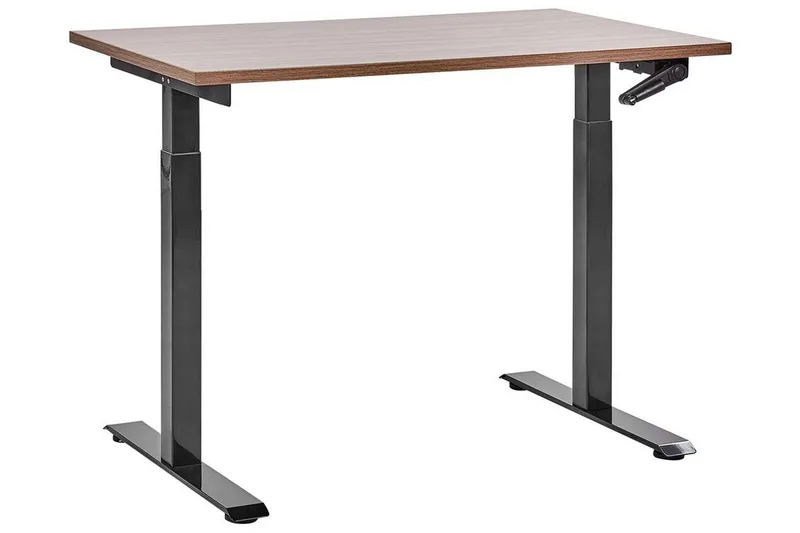 Bina Skrivbord 72x120 cm i Trä med Stålstativ, Brun|Svart