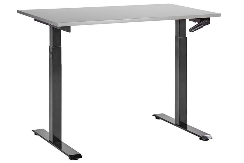 Bina Skrivbord 72x120 cm i Trä med Stålstativ, Grå|Svart