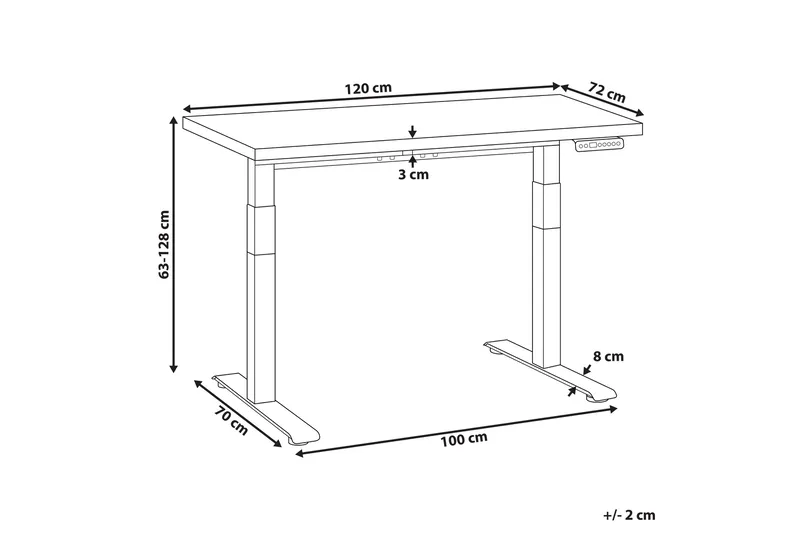 Bina Skrivbord 72x120 cm - Mörkt trä/Vit - Möbler - Hemmakontor - Skrivbord
