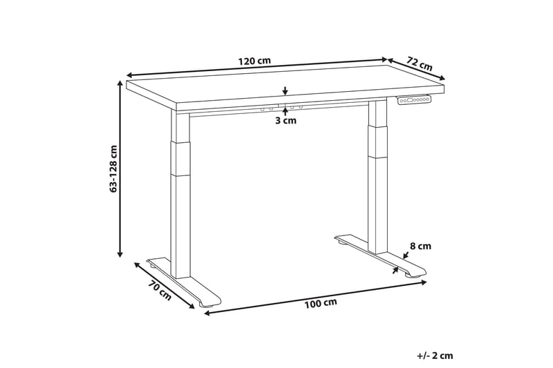Bina Skrivbord 72x120 cm - Svart/Vit - Möbler - Hemmakontor - Skrivbord