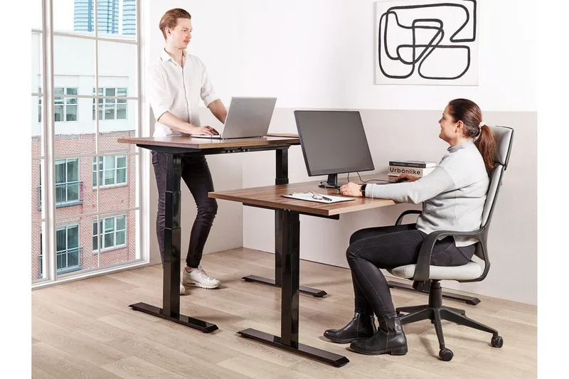 Bina Skrivbord 72x160 cm - Mörkt trä/Svart - Möbler - Hemmakontor - Skrivbord