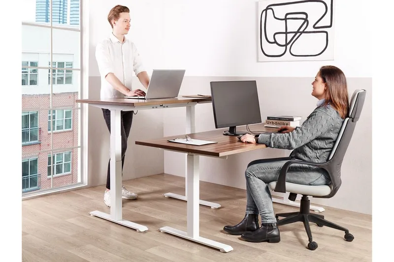 Bina Skrivbord 72x160 cm - Mörkt trä/Vit - Möbler - Hemmakontor - Skrivbord