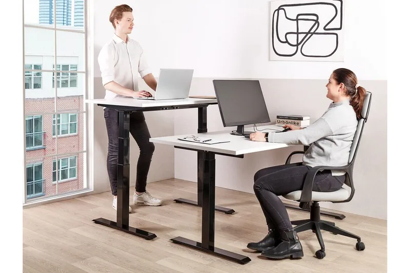 Bina Skrivbord 80x180 cm - Vit/Svart - Möbler - Hemmakontor - Skrivbord