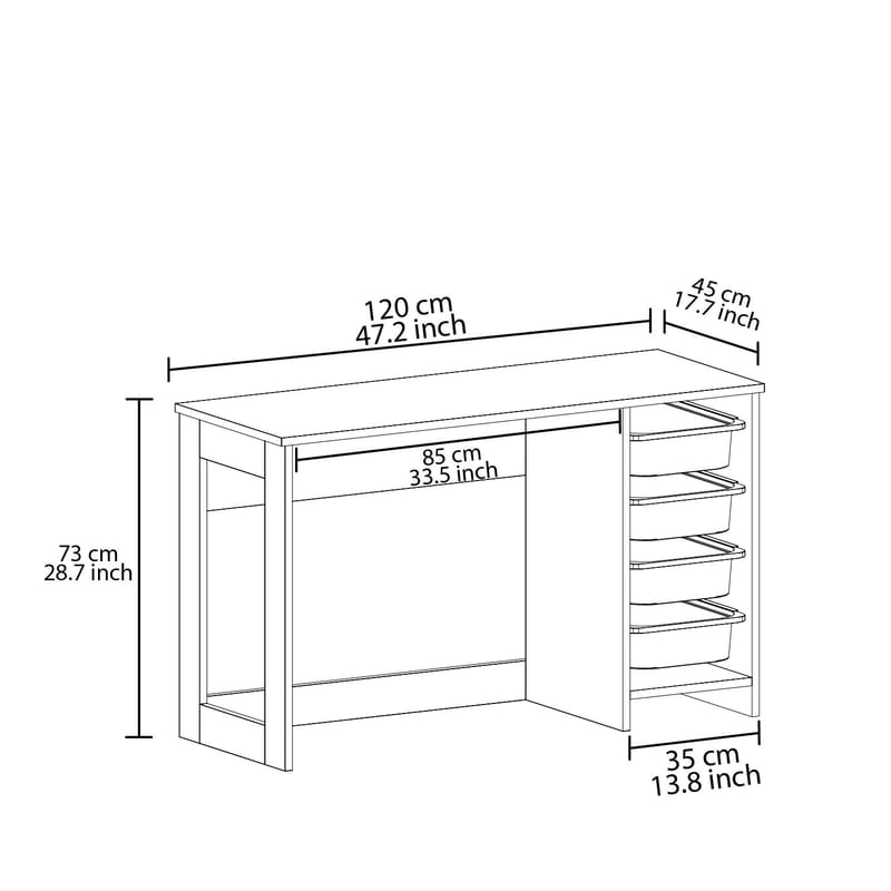 Branik Skrivbord 120x73x45 cm - Antik valnöt - Möbler - Hemmakontor - Skrivbord