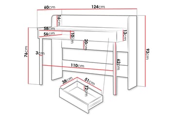 Buhan Skrivbord 60x124 cm - Beige/Brun - Möbler - Hemmakontor - Skrivbord