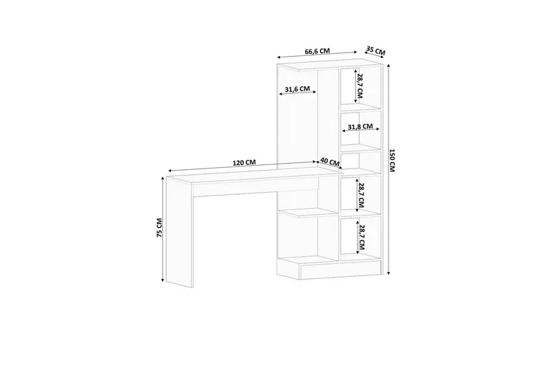 Ceyron Skrivbord 40x155 cm - Matt Vit - Möbler - Hemmakontor - Skrivbord