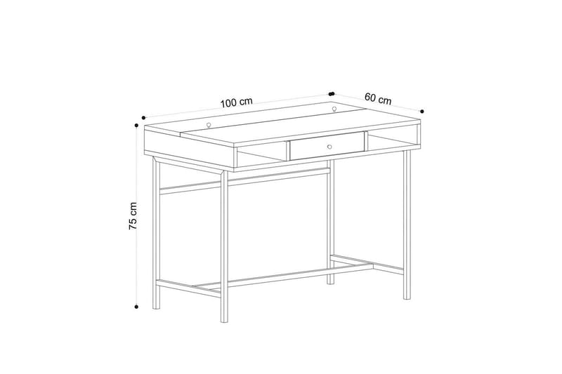 Cladells Skrivbord 60x100 cm - Ek/Svart - Möbler - Hemmakontor - Skrivbord