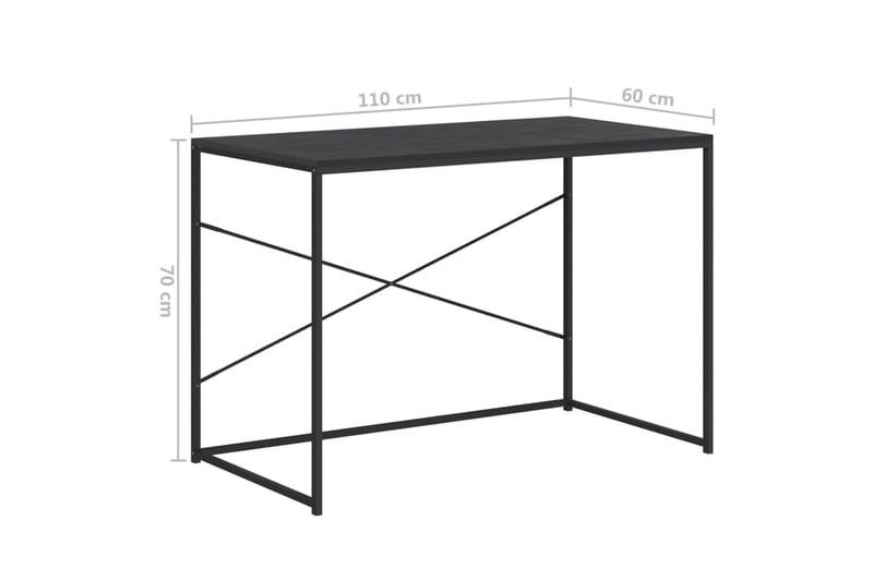 Datorbord svart 110x60x70 cm spånskiva - Svart - Möbler - Hemmakontor - Skrivbord