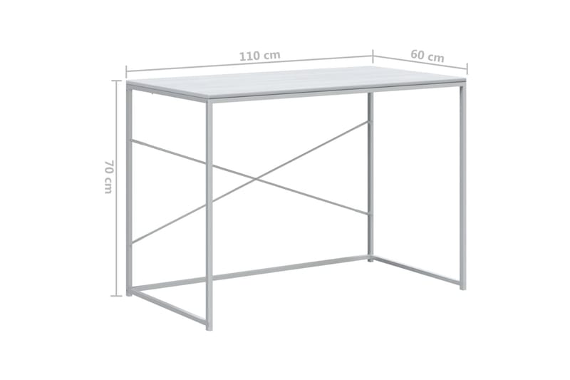 Datorbord vit 110x60x70 cm spånskiva - Vit - Skrivbord - Bord