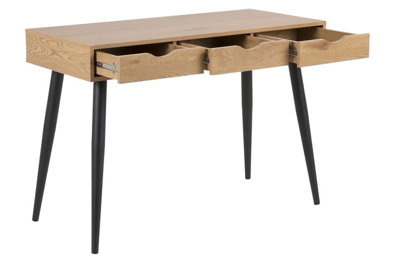 DIKZO Skrivbord 110 cm med Förvaring 3 Lådor Beige/Svart - Skrivbord - Bord