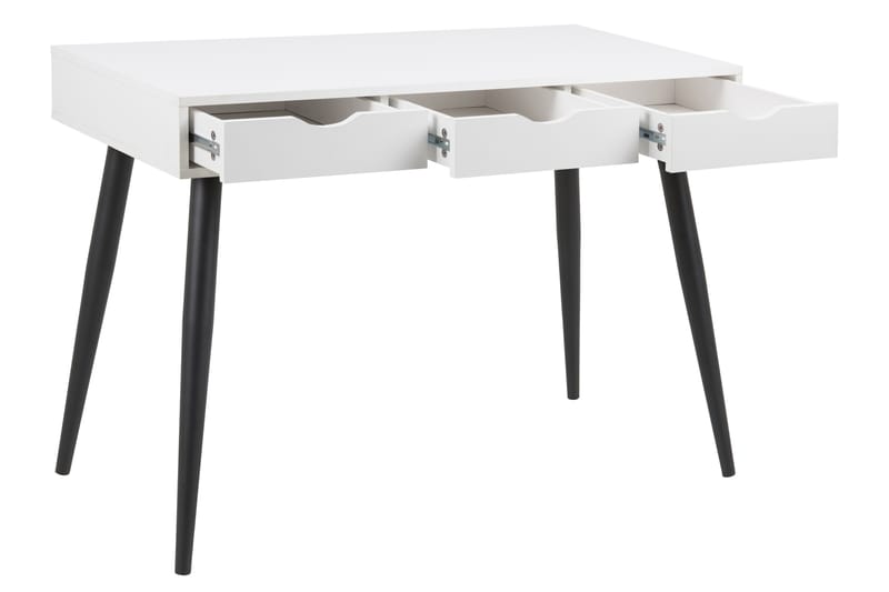 DIKZO Skrivbord 110 cm med Förvaring 3 Lådor Vit/Svart - Skrivbord - Bord