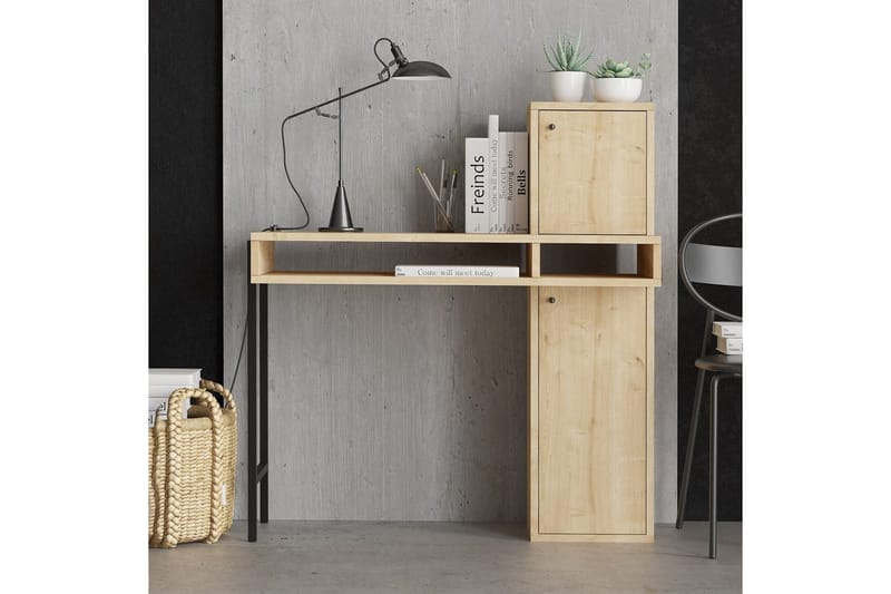 Dora Skrivbord 45x102 cm - Svart/Mediumfärgat trä - Möbler - Hemmakontor - Skrivbord