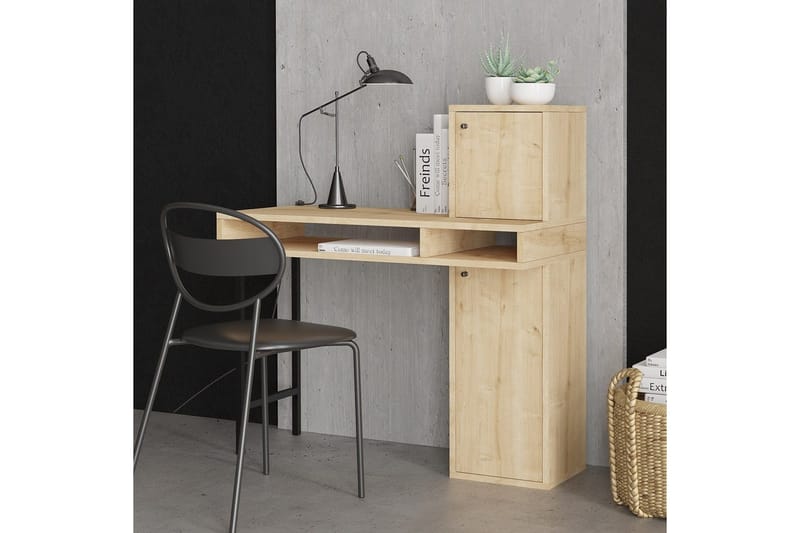 Dora Skrivbord 45x102 cm - Svart/Mediumfärgat trä - Möbler - Hemmakontor - Skrivbord