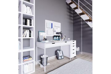 Durusu Skrivbord 120 cm med Lådor och Hjul i Målat Trä - Vit - Möbler - Hemmakontor - Skrivbord