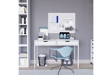 Durusu Skrivbord 55x120 cm med Lådor i Trä med Metallstativ - Vit - Möbler - Hemmakontor - Skrivbord