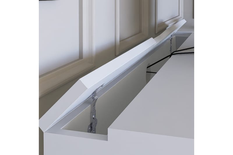 Durusu Skrivbord 55x120 cm med Lådor i Trä med Metallstativ - Vit - Möbler - Hemmakontor - Skrivbord