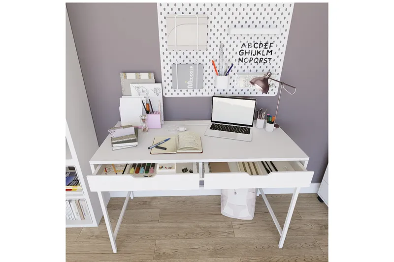 Durusu Skrivbord 55x120 cm - Vit - Möbler - Hemmakontor - Skrivbord