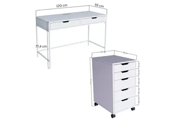 Durusu Skrivbord 55x120 cm - Vit - Möbler - Hemmakontor - Skrivbord