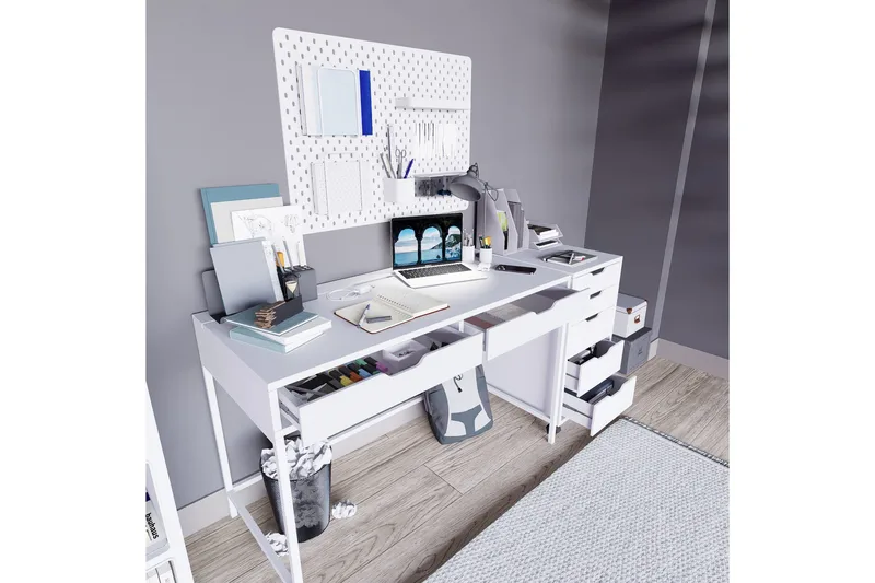 Durusu Skrivbord 55x120 cm - Vit - Möbler - Hemmakontor - Skrivbord