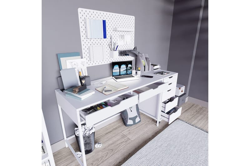 Durusu Skrivbord 55x120 cm - Vit - Möbler - Hemmakontor - Skrivbord
