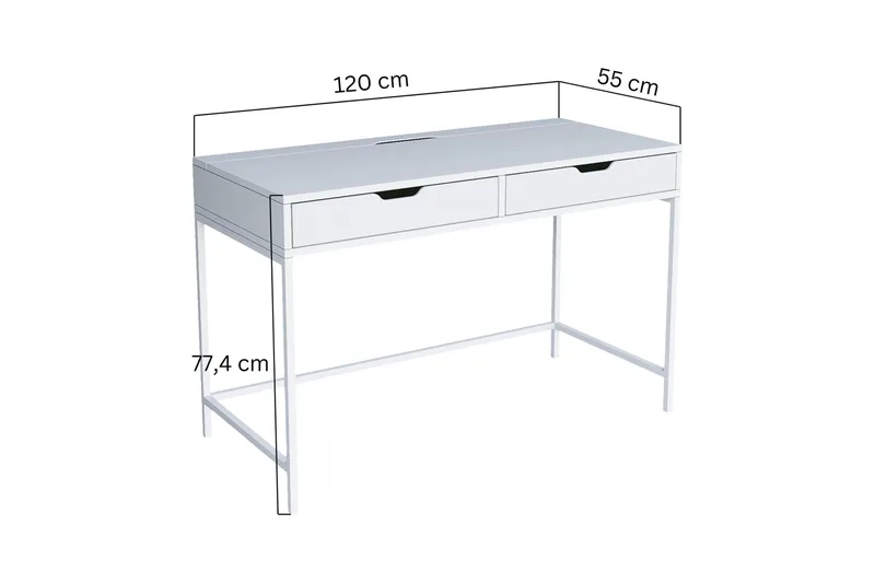Durusu Skrivbord 55x120 cm - Vit - Möbler - Hemmakontor - Skrivbord
