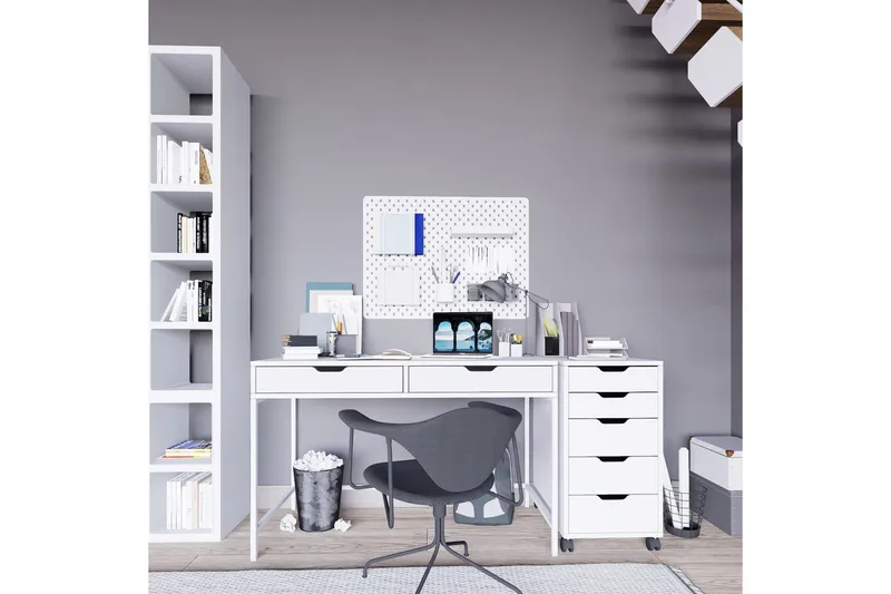 Durusu Skrivbord 55x120 cm, Vit