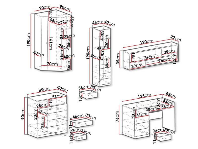 Elvaren Möbelset för Kontor - Möbler - Hemmakontor - Möbelset för kontor