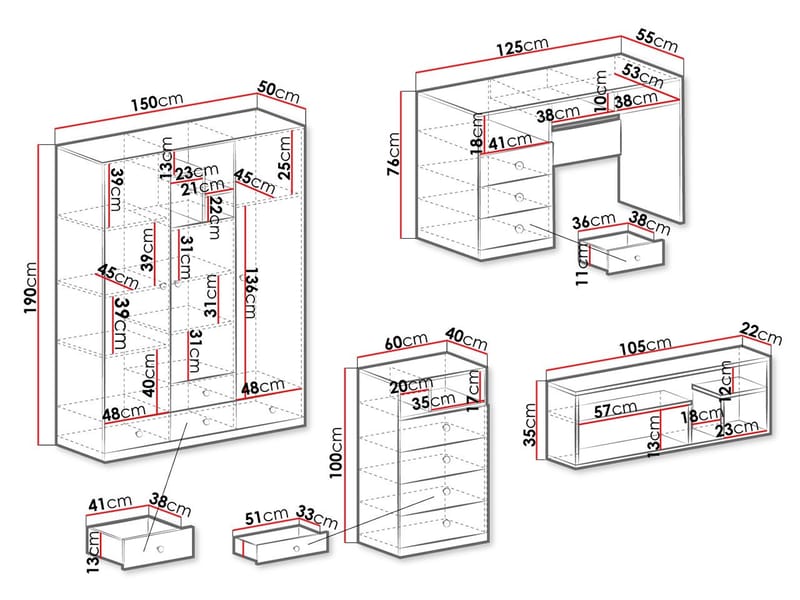 Elvaren Möbelset för Kontor - Möbler - Hemmakontor - Möbelset för kontor